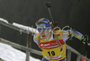 Winner Anna Carin Olofsson of Sweden skiing in women sprint race on Pokljuka, Slovenia. IBU Biathlon World Cup sprint race was held on Pokljuka, Slovenia on 17th of January 2007.
