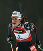 Sylvie Becaert of France skiing in women sprint race on Pokljuka, Slovenia. IBU Biathlon World Cup sprint race was held on Pokljuka, Slovenia on 17th of January 2007.
