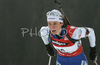 Teja Gregorin of Slovenia skiing in women sprint race on Pokljuka, Slovenia. IBU Biathlon World Cup sprint race was held on Pokljuka, Slovenia on 17th of January 2007.
