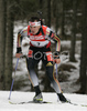 6th placed Sven Fischer of Germany skiing in men sprint race on Pokljuka, Slovenia. IBU Biathlon World Cup sprint race was held on Pokljuka, Slovenia on 18th of January 2007.
