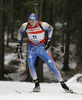 Second placed Björn Ferry of Sweden skiing in men sprint race on Pokljuka, Slovenia. IBU Biathlon World Cup sprint race was held on Pokljuka, Slovenia on 18th of January 2007.
