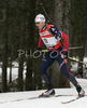 Raphael Poiree of France skiing in men sprint race on Pokljuka, Slovenia. IBU Biathlon World Cup sprint race was held on Pokljuka, Slovenia on 18th of January 2007.
