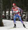Sergei Rozhkov of Russia skiing in men sprint race on Pokljuka, Slovenia. IBU Biathlon World Cup sprint race was held on Pokljuka, Slovenia on 18th of January 2007.
