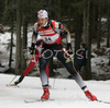 Winner Alexander Wolf of Germany skiing in men sprint race on Pokljuka, Slovenia. IBU Biathlon World Cup sprint race was held on Pokljuka, Slovenia on 18th of January 2007.

