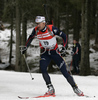 7th placed Vincent Defrasne of France skiing in men sprint race on Pokljuka, Slovenia. IBU Biathlon World Cup sprint race was held on Pokljuka, Slovenia on 18th of January 2007.

