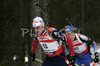Raphael Poiree of France skiing in men sprint race on Pokljuka, Slovenia. IBU Biathlon World Cup sprint race was held on Pokljuka, Slovenia on 18th of January 2007.
