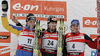 Winner Alexander Wolf of Germany (M), second placed Björn Ferry of Sweden (L) and third placed Emil Hegle Svendsen of Norway (R) celebrating their medals won in men sprint race on Pokljuka, Slovenia. IBU Biathlon World Cup sprint race was held on Pokljuka, Slovenia on 18th of January 2007.
