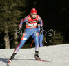 Second placed Tatiana Moiseeva of Russia skiing in women pursuit race on Pokljuka, Slovenia. IBU Biathlon World Cup sprint race was held on Pokljuka, Slovenia on 19th of January 2007.
