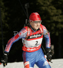 Second placed Tatiana Moiseeva of Russia skiing in women pursuit race on Pokljuka, Slovenia. IBU Biathlon World Cup sprint race was held on Pokljuka, Slovenia on 19th of January 2007.
