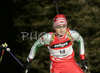 Olga Kudrashova of Belarus skiing in women pursuit race on Pokljuka, Slovenia. IBU Biathlon World Cup sprint race was held on Pokljuka, Slovenia on 19th of January 2007.
