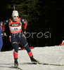 Julie Carraz of France skiing in women pursuit race on Pokljuka, Slovenia. IBU Biathlon World Cup sprint race was held on Pokljuka, Slovenia on 19th of January 2007.
