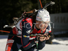 Florence Baverel-Robert of France skiing in women pursuit race on Pokljuka, Slovenia. IBU Biathlon World Cup sprint race was held on Pokljuka, Slovenia on 19th of January 2007.
