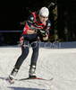 Sandrine Bailly of France skiing in women pursuit race on Pokljuka, Slovenia. IBU Biathlon World Cup sprint race was held on Pokljuka, Slovenia on 19th of January 2007.
