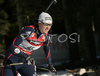Delphine Peretto of France skiing in women pursuit race on Pokljuka, Slovenia. IBU Biathlon World Cup sprint race was held on Pokljuka, Slovenia on 19th of January 2007.
