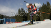 Sylvie Becaert of France skiing in women pursuit race on Pokljuka, Slovenia. IBU Biathlon World Cup sprint race was held on Pokljuka, Slovenia on 19th of January 2007.
