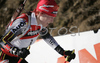 Winner Kati Wilhelm of Germany skiing in women pursuit race on Pokljuka, Slovenia. IBU Biathlon World Cup sprint race was held on Pokljuka, Slovenia on 19th of January 2007.
