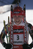 Winner Kati Wilhelm of Germany celebrating her victory after women pursuit race on Pokljuka, Slovenia. IBU Biathlon World Cup sprint race was held on Pokljuka, Slovenia on 19th of January 2007.
