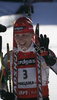 Winner Kati Wilhelm of Germany celebrating her victory after women pursuit race on Pokljuka, Slovenia. IBU Biathlon World Cup sprint race was held on Pokljuka, Slovenia on 19th of January 2007.
