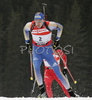 Bjorn Ferry of Sweden skiing in men pursuit race on Pokljuka, Slovenia. IBU Biathlon World Cup sprint race was held on Pokljuka, Slovenia on 20th of January 2007.

