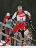 Daniel Mesotitsch of Austria skiing in men pursuit race on Pokljuka, Slovenia. IBU Biathlon World Cup sprint race was held on Pokljuka, Slovenia on 20th of January 2007.
