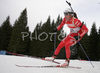 Frode Andresen of Norway skiing in men pursuit race on Pokljuka, Slovenia. IBU Biathlon World Cup sprint race was held on Pokljuka, Slovenia on 20th of January 2007.
