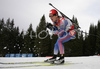 Sergei Rozhkov of Russia skiing in men pursuit race on Pokljuka, Slovenia. IBU Biathlon World Cup sprint race was held on Pokljuka, Slovenia on 20th of January 2007.
