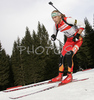 Daniel Mesotitsch of Austria skiing in men pursuit race on Pokljuka, Slovenia. IBU Biathlon World Cup sprint race was held on Pokljuka, Slovenia on 20th of January 2007.
