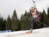 Simon Fourcade of France skiing in men pursuit race on Pokljuka, Slovenia. IBU Biathlon World Cup sprint race was held on Pokljuka, Slovenia on 20th of January 2007.
