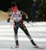 Second placed Kati Wilhelm of Germany skiing in women mass start race on Pokljuka, Slovenia. IBU Biathlon World Cup sprint race was held on Pokljuka, Slovenia on 21th of January 2007.
