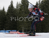 Florence Baverel-Robert of France skiing in women mass start race on Pokljuka, Slovenia. IBU Biathlon World Cup sprint race was held on Pokljuka, Slovenia on 21th of January 2007.
