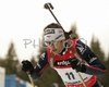 Vincent Defrasne of France skiing in men mass start race on Pokljuka, Slovenia. IBU Biathlon World Cup sprint race was held on Pokljuka, Slovenia on 21th of January 2007.

