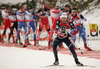 Raphael Poiree of France leaving shooting place after third shooting in men mass start race on Pokljuka, Slovenia. IBU Biathlon World Cup sprint race was held on Pokljuka, Slovenia on 21th of January 2007.
