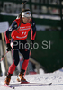 Vincent Defrasne of France skiing in men individual race of e.on Ruhrgas IBU Biathlon World Cup. Men individual race of e.on Ruhrgas IBU Biathlon World Cup was held in Pokljuka, Slovenia, on 13th of December 2007.
