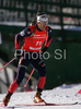 Vincent Defrasne of France skiing in men individual race of e.on Ruhrgas IBU Biathlon World Cup. Men individual race of e.on Ruhrgas IBU Biathlon World Cup was held in Pokljuka, Slovenia, on 13th of December 2007.

