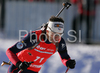 Vincent Defrasne of France skiing in men individual race of e.on Ruhrgas IBU Biathlon World Cup. Men individual race of e.on Ruhrgas IBU Biathlon World Cup was held in Pokljuka, Slovenia, on 13th of December 2007.
