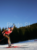 Third placed Martina Glagow of Germany skiing in women individual race of e.on Ruhrgas IBU Biathlon World Cup. Women individual race of e.on Ruhrgas IBU Biathlon World Cup was held in Pokljuka, Slovenia, on 13th of December 2007.
