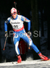 Christian Martinelli of Italy skiing in men sprint race of e.on Ruhrgas IBU Biathlon World Cup. Men sprint race of e.on Ruhrgas IBU Biathlon World Cup was held in Pokljuka, Slovenia, on 15th of December 2007.
