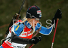 Mari Laukkanen of Finland skiing in women sprint race of e.on Ruhrgas IBU Biathlon World Cup. Women individual race of e.on Ruhrgas IBU Biathlon World Cup was held in Pokljuka, Slovenia, on 13th of December 2007.
