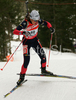 Sylvie Becaert of France skiing in women sprint race of e.on Ruhrgas IBU Biathlon World Cup. Women individual race of e.on Ruhrgas IBU Biathlon World Cup was held in Pokljuka, Slovenia, on 13th of December 2007.

