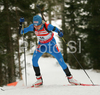 Second placed Kaisa Makarainen of Finland skiing in women sprint race of e.on Ruhrgas IBU Biathlon World Cup. Women individual race of e.on Ruhrgas IBU Biathlon World Cup was held in Pokljuka, Slovenia, on 13th of December 2007.
