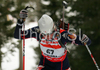 Marie Dorin of France skiing in women sprint race of e.on Ruhrgas IBU Biathlon World Cup. Women individual race of e.on Ruhrgas IBU Biathlon World Cup was held in Pokljuka, Slovenia, on 13th of December 2007.
