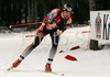 Alexander Wolf of Germany  skiing in men relay race of e.on Ruhrgas IBU Biathlon World Cup. Men relay race of e.on Ruhrgas IBU Biathlon World Cup was held in Pokljuka, Slovenia, on 16th of December 2007.
