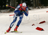 Markus Windisch of Italy  skiing in men relay race of e.on Ruhrgas IBU Biathlon World Cup. Men relay race of e.on Ruhrgas IBU Biathlon World Cup was held in Pokljuka, Slovenia, on 16th of December 2007.

