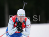 Peter Dokl of Slovenia  skiing in men relay race of e.on Ruhrgas IBU Biathlon World Cup. Men relay race of e.on Ruhrgas IBU Biathlon World Cup was held in Pokljuka, Slovenia, on 16th of December 2007.

