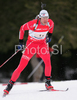 Halvard Hanevold of Norway skiing in men relay race of e.on Ruhrgas IBU Biathlon World Cup. Men relay race of e.on Ruhrgas IBU Biathlon World Cup was held in Pokljuka, Slovenia, on 16th of December 2007.
