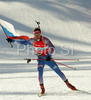 Nikolay Kruglov of Russia celebrating victory of Russian team in men relay race of e.on Ruhrgas IBU Biathlon World Cup. Men relay race of e.on Ruhrgas IBU Biathlon World Cup was held in Pokljuka, Slovenia, on 16th of December 2007.
