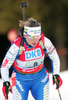 Tadeja Brankovic-Likozar of Slovenia skiing in women relay race of e.on Ruhrgas IBU Biathlon World Cup. Women relay race of e.on Ruhrgas IBU Biathlon World Cup was held in Pokljuka, Slovenia, on 16th of December 2007.
