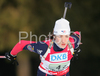 Marie Laure Brunet of France skiing in women relay race of e.on Ruhrgas IBU Biathlon World Cup. Women relay race of e.on Ruhrgas IBU Biathlon World Cup was held in Pokljuka, Slovenia, on 16th of December 2007.
