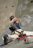 Martina Cufar of Slovenia climbing in half finals of UIAA Climbing World Cup, which was held in Kranj, Slovenia on 18th of November 2006. First 8 from men and first 8 from women category qualified for finals which will be held in Kranj, Slovenia on 19th of November 2006.
