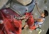 Alexandra Eyer of Switzerland climbing during half finals of UIAA Climbing World Cup, which was held in Kranj, Slovenia on 18th of November 2006. First 8 from men and first 8 from women category qualified for finals which will be held in Kranj, Slovenia on 19th of November 2006.
